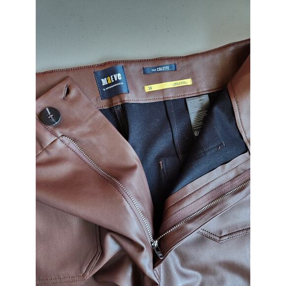 NWT Maeve The Colette Cropped Wide-Leg Faux Leather Pants Sz 34 Chocolate #7E413 - Picture 7 of 10